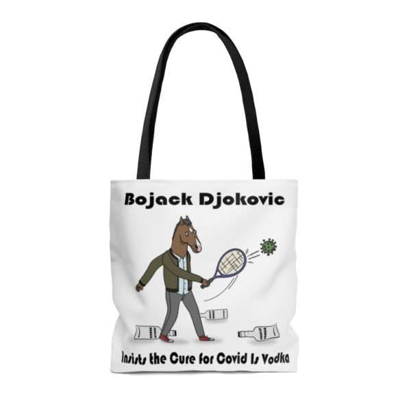 Bojack Djokovic Insists the Cure for Covid Is Vodka AOP Tote Bag - Image 6