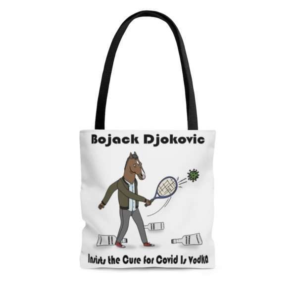 Bojack Djokovic Insists the Cure for Covid Is Vodka AOP Tote Bag - Image 3